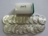 2009 BU FULL ROLL OF 20 SILVER AMERICAN EAGLES 20 OUNCES OF SILVER