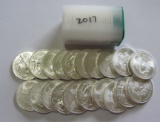 2017 BU FULL ROLL OF 20 SILVER AMERICAN EAGLES 20 OUNCES OF SILVER