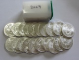 2009 BU FULL ROLL OF 20 SILVER AMERICAN EAGLES 20 OUNCES OF SILVER