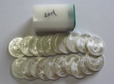 2014 BU FULL ROLL OF 20 SILVER AMERICAN EAGLES 20 OUNCES OF SILVER