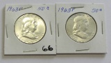 Lot of 2 - 1963-P Franklin Half Dollar