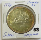 1972 Canada Silver Dollar Gorgeous Toning