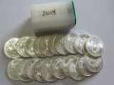 2014 BU FULL ROLL OF 20 SILVER AMERICAN EAGLES 20 OUNCES OF SILVER
