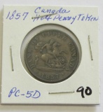 1857 Canada Half Penny Token PC-5D 