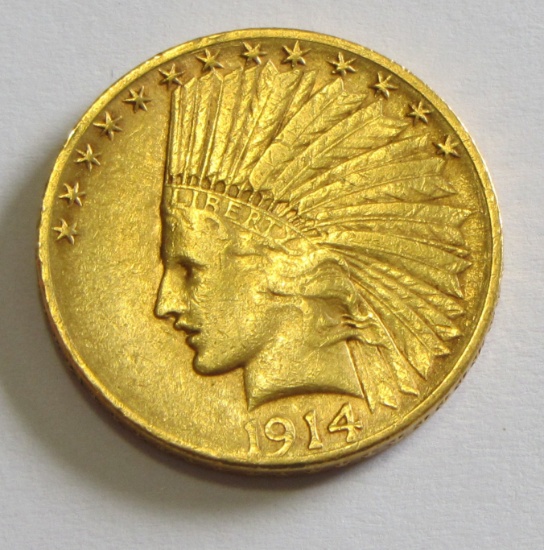 $10 1914-S GOLD INDIAN HEAD EAGLE