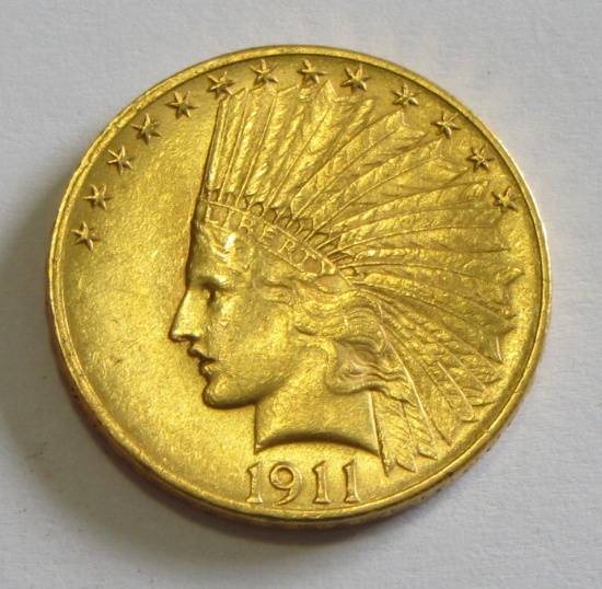 $10 1911 GOLD INDIAN HEAD EAGLE