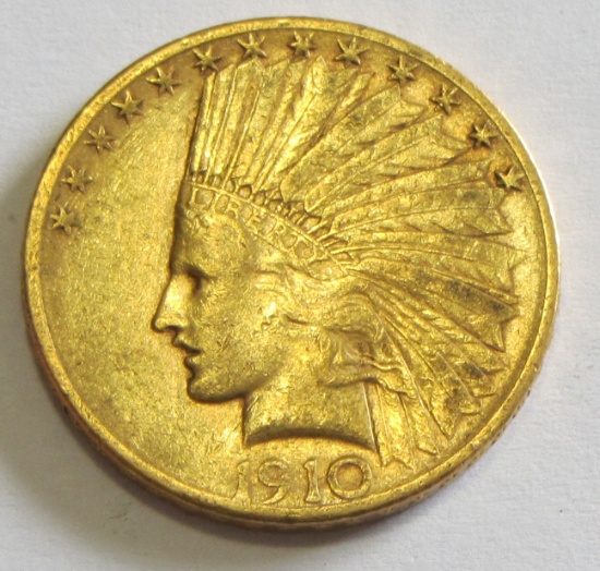 $10 1910-S GOLD INDIAN HEAD EAGLE
