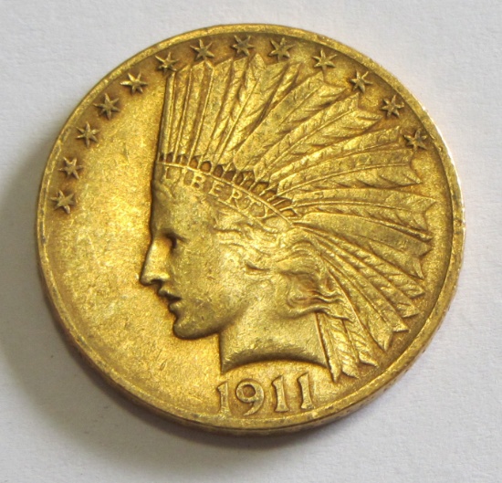 $10 1911 GOLD INDIAN HEAD EAGLE