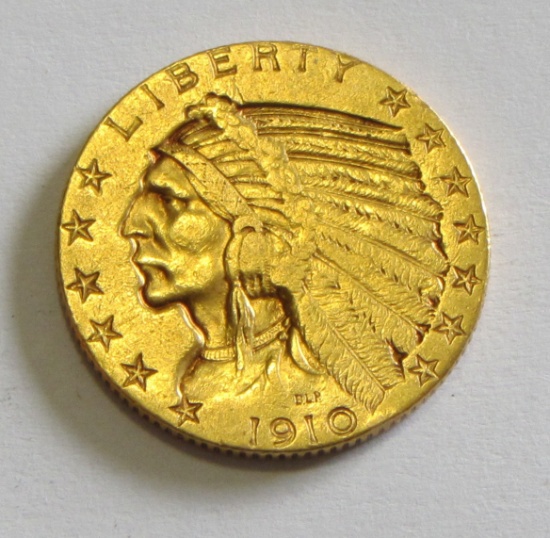 GOLD $5 1910-S BETTER DATE INDIAN HEAD HALF EAGLE