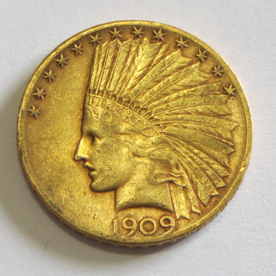 $10 1909-S BETTER DATE GOLD INDIAN HEAD EAGLE
