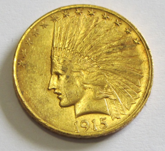 $10 1915 GOLD INDIAN HEAD EAGLE