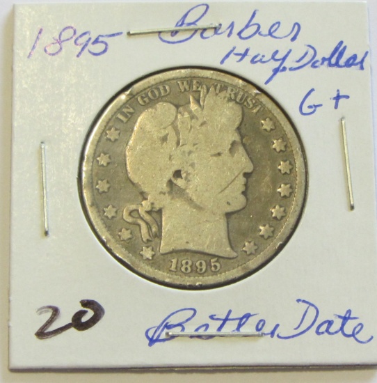 1895 Barber Half Dollar G+ - Better Date