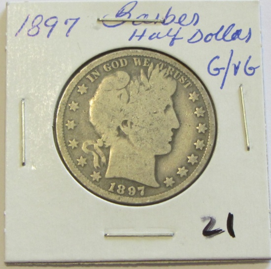 1897 Barber Half Dollar G/VG