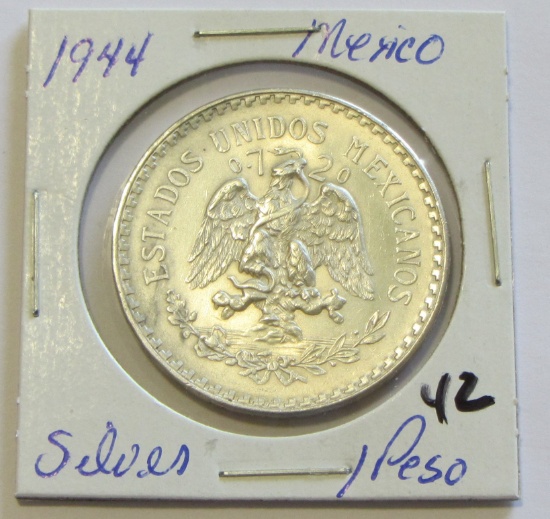 1944 Mexico 1 Silver Pesos