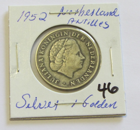 1952 Netherlands Antilles 1 Silver Golden