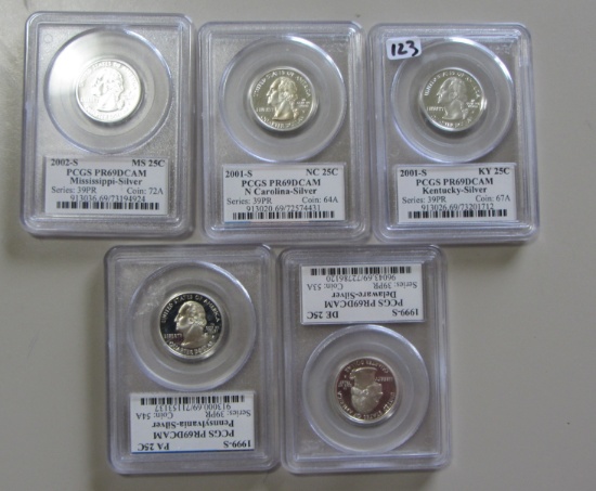 SILVER PROOF QUARTER LOT PCGS