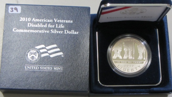 2010 American Veterans Disabled for Life Commemorative Silver Dollar Box/CO