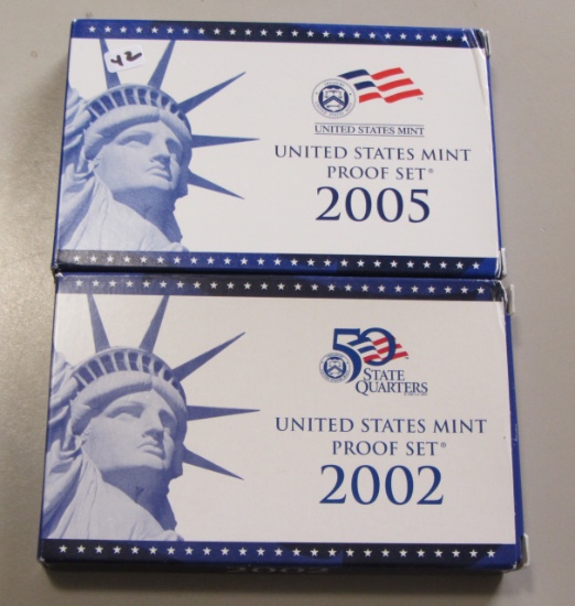 Lot of 2 - 2002 & 2005 United States Mint Proof Set - 22 Coins