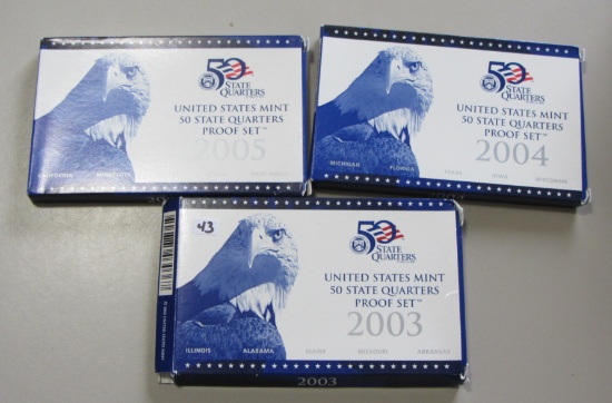 Lot of 3 - 2003, 2004 & 2005 United States Mint Proof Set