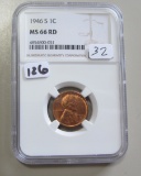 1946-S WHEAT CENT NGC 66