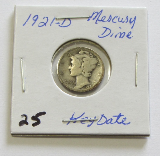1921-D Mercury Dime - Key Date 
