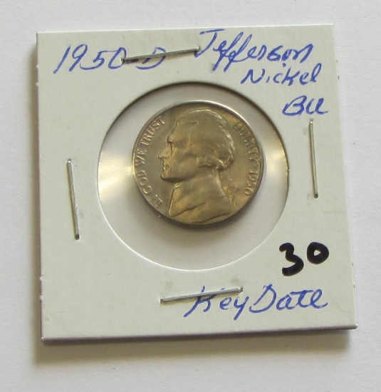 1950-D Jefferson Nickel BU - Key Date