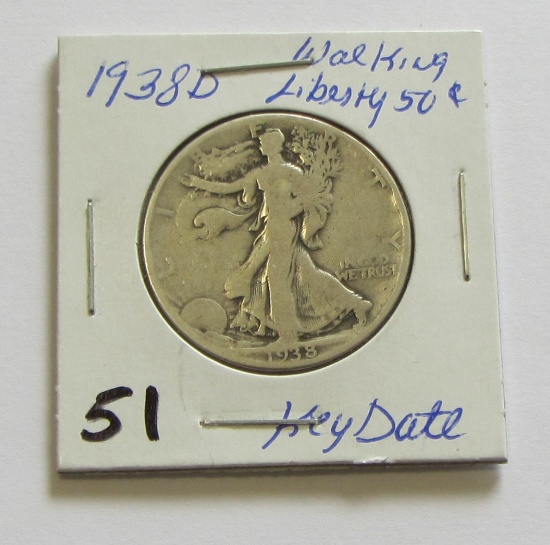1938D Walking Liberty Half dollar - Key Date