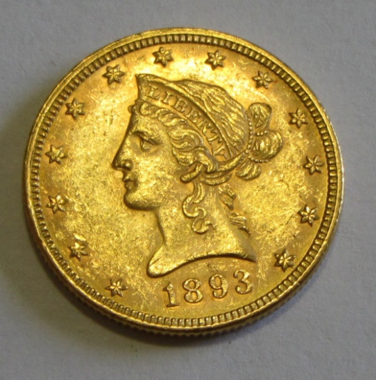 $10 HIGH GRADE 1893 GOLD LIBERTY EAGLE