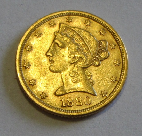 $5 HALF GOLD EAGLE 1880