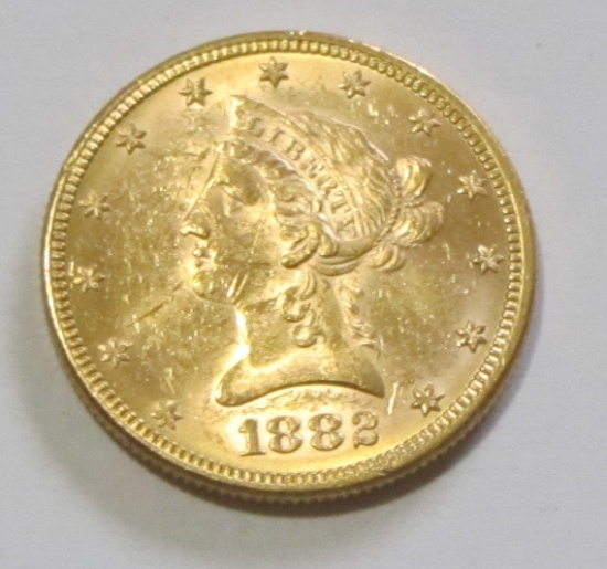 HIGH GRADE $10 GOLD 1882 LIBERTY HEAD