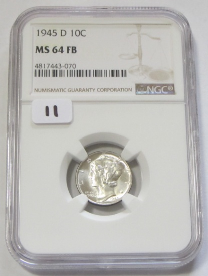 1945-D MERCURY DIME NGC 64 FB