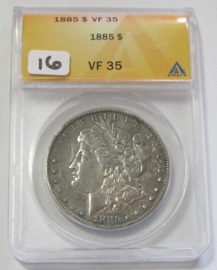 $1 1885 MORGAN ANACS VF 35