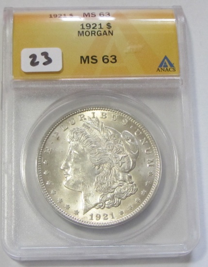 $1 1921 MORGAN ANACS 63