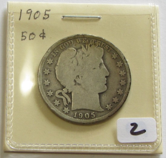 1905 BARBER HALF DOLLAR