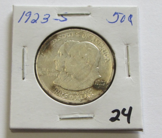 1923-S Monroe Commemorative Silver Half Dollar