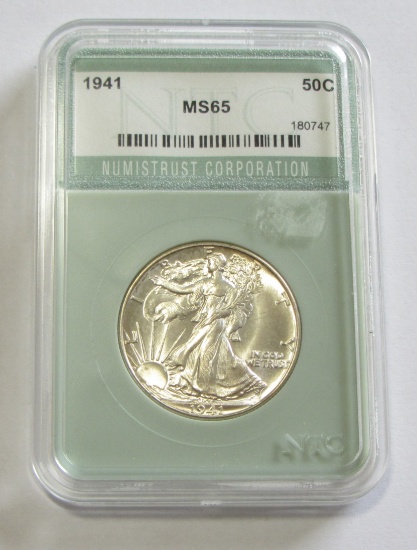 1941 WALKING LIBERTY HALF GEM NUMISTRUST BLAST WHITE