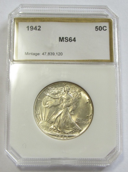 1942 WALKING LIBERTY CHOICE UNC PCI HOLDER