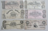 LOT OF CONFEDERATE CURRENCY 1861 1864 $5 $10 $10 $50 GREAT FOR TYPE