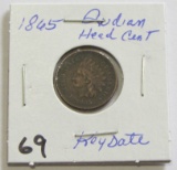 1865 Indian Head Cent - Semi Key Date