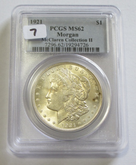 1921 MORGAN SILVER DOLLAR PCGS 62