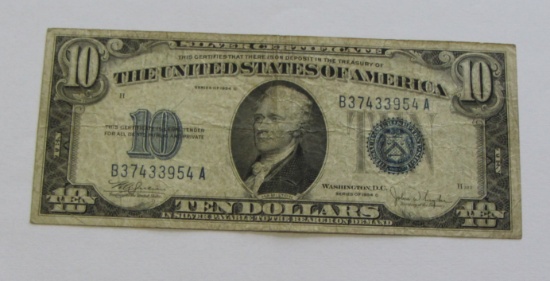 $10 SILVER CERTIFICATE 1934