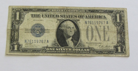 $1 1928 SILVER CERTIFICATE FUNNY BACK