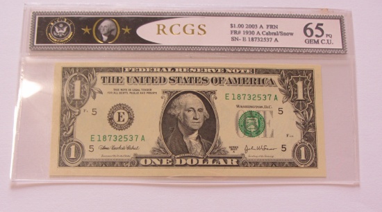 $1 2005-A FRN PRGS GEM 65