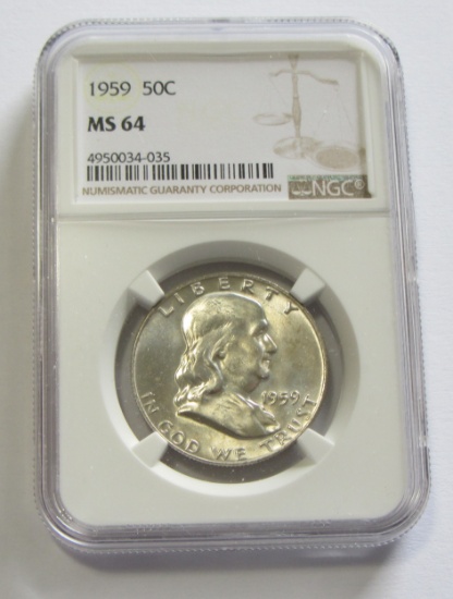 1959 FRANKLIN HALF NGC 64