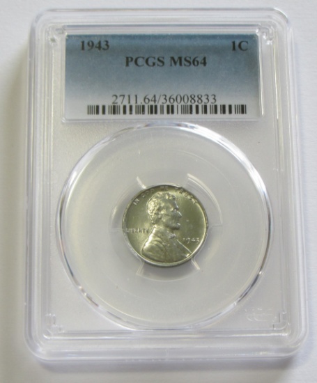 1943 STEEL CENT PCGS 64