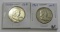 Lot of 2 - 1954 & 1954-D Franklin Half Dollar