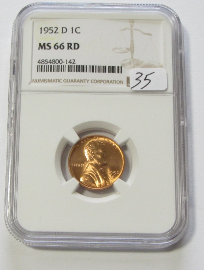 1952 D WHEAT CENT NGC 66 RED