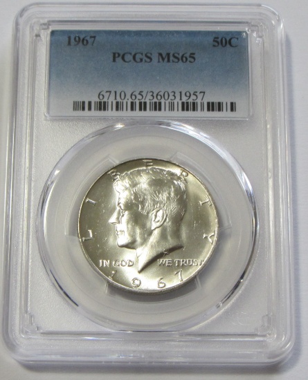 1967 KENNEDY HALF PCGS 65