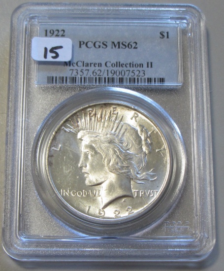 $1 1922 PEACE PCGS 62