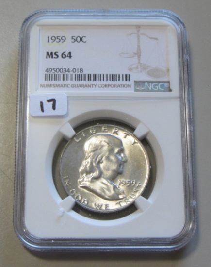 1959 FRANKLIN HALF NGC 64